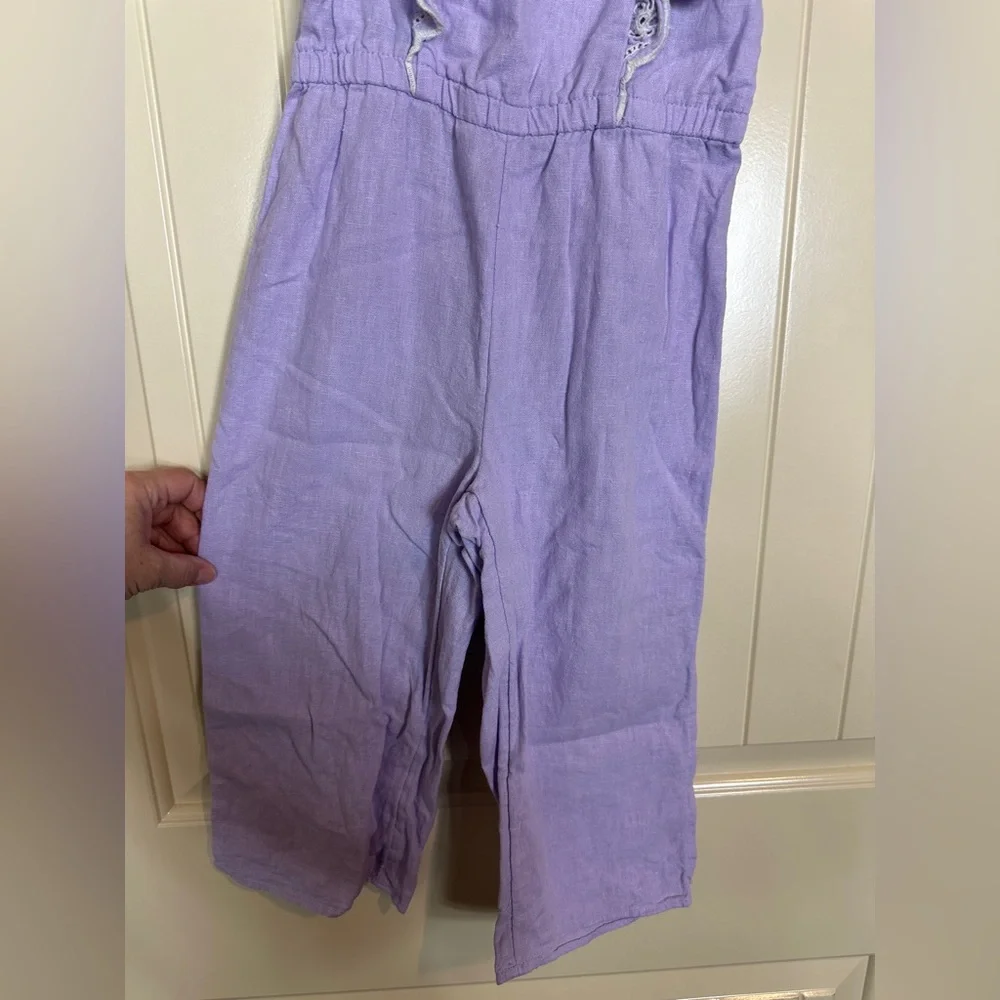 Old Navy Girl's XS (5) Ruffled purple one piece pant Jumpsuit‎ sleeveless GUC